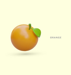 Cute Whole 3d Orange With Leaf Round Juicy Fruit