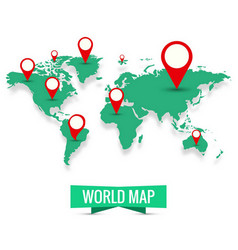 Green World Map Design