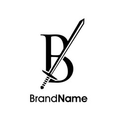 Luxury Initial B Sword Logo