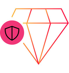 Diamond Gemstone Under Shield Protect Icon