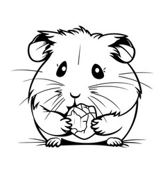 Hamster With An Ice Cube Black And White