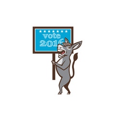 Vote 2016 Democrat Donkey Mascot Cartoon