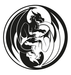 Dragons In Yin And Yang Circle - Dragon Symbol