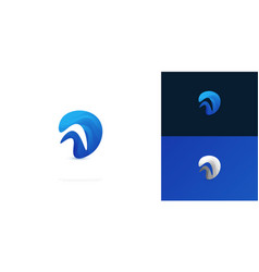 Abstract Blue Wave Logo With Letter V Shape