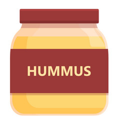 Hummus Jar Icon Cartoon Bread Plate