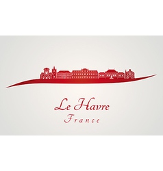 Le Havre Skyline In Red