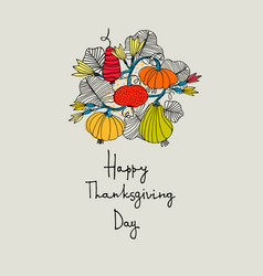 Thanksgiving Day Greeting Card Hand Drawn