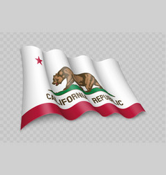 3d Realistic Waving Flag Of California Is A State