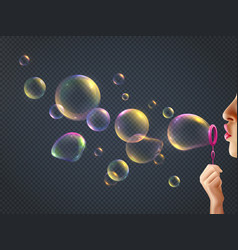 Girl Blowing Soap Bubbles