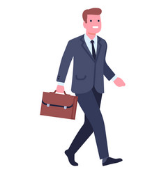 Happy Man In Suit With Briefcase Businessman