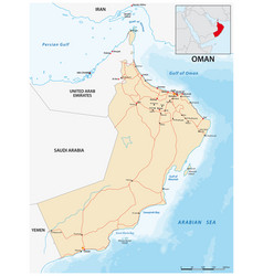 Road Map Of The Sultanate Of Oman