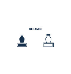 Ceramic Icon Outline And Filled Ceramic Icon From