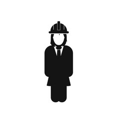 Female Engineer Icon Flat Style Esp