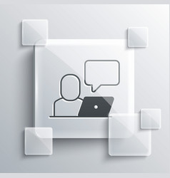 Grey Freelancer Icon Isolated On Background