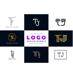 Initial Letters Tj Logo Design Bundle