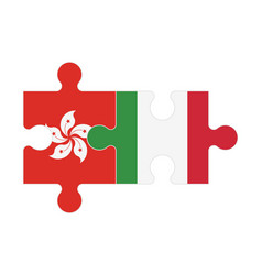 Puzzle Of Flags Of Hong Kong And Italy