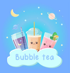 Bubble Tea Set Against The Sky