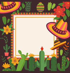 Cinco De Mayo Frame Background With Cowboy Hat