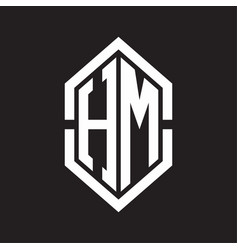 Hm logo monogram with emblem style isolated on Vector Image