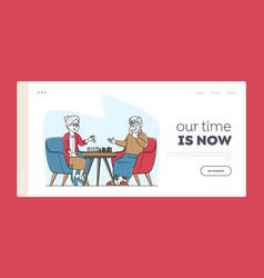 Senior Man And Woman Playing Chess Landing Page