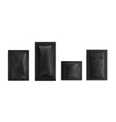 Black Sachet Pouch Bags Mockup Wet Wipes