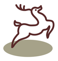 Brown Deer Jumping On A White Background