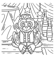 Circus Monkey Toy Coloring Page For Kids