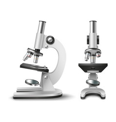 Realistic Biology Microscope Side And Front View