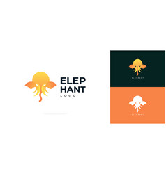 Abstract Elephant Logo Design In Orange Gradient