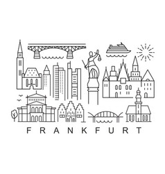 City Of Frankfurt In Outline Style On White