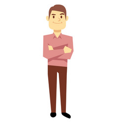 Confident Man In Casual Clothes Standing Cartoon