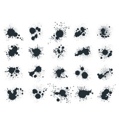 Ink Blob Splashes Black Paint Drops And Spots