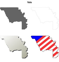 Yolo County California Outline Map Set