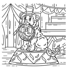 Circus Lion Biting Whip Coloring Page For Kids