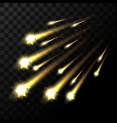 Falling Stars On Transparent Background Space