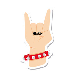 Isolated Hand Doing A Rock Gesture Sticker