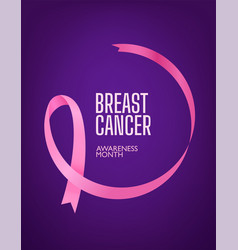 Pink Ribbon On Dark Background Breast Cancer