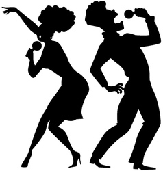 Singing Duet Silhouette