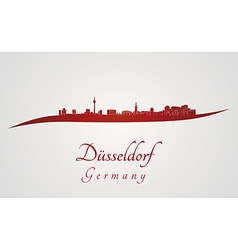 Dusseldorf Skyline In Red