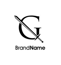 Luxury Initial G Sword Logo