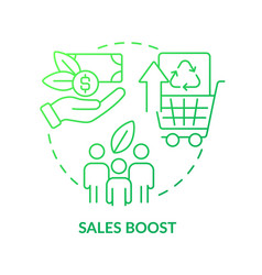 Sales Boost Green Gradient Concept Icon