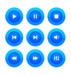 Set Of Music Player Button Icon Design