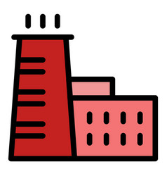 Gas Emission Chimney Icon Flat