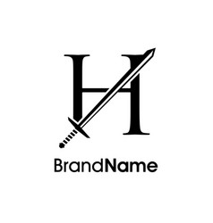 Luxury Initial H Sword Logo