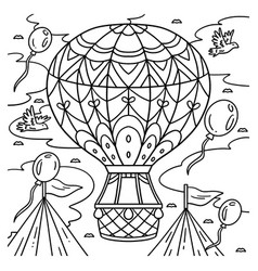 Circus Hot Air Balloon Coloring Page For Kids