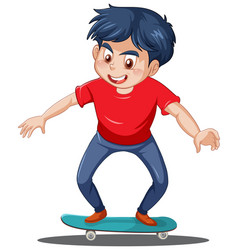 A Man On Skateboard On White Background