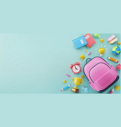 Back To School Background Template With School