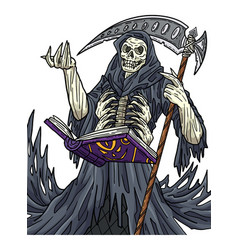 Halloween Grim Reaper Cartoon Colored Clipart