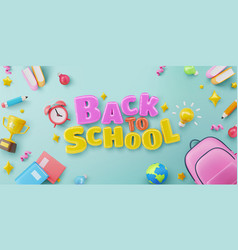 Back To School Banner Template With School