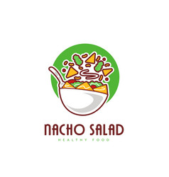 Fresh Taco Nacho Salad Bowl Logo In Fun Style Logo